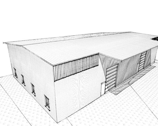 Neubau einer 1-2 geschossigen Gewerbehalle