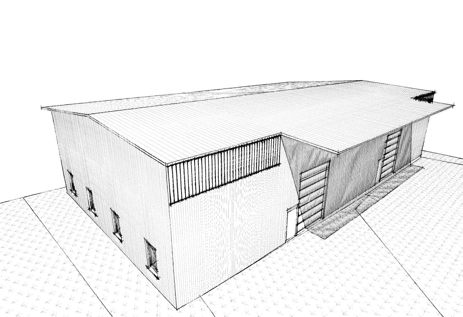 Neubau einer 1-2 geschossigen Gewerbehalle